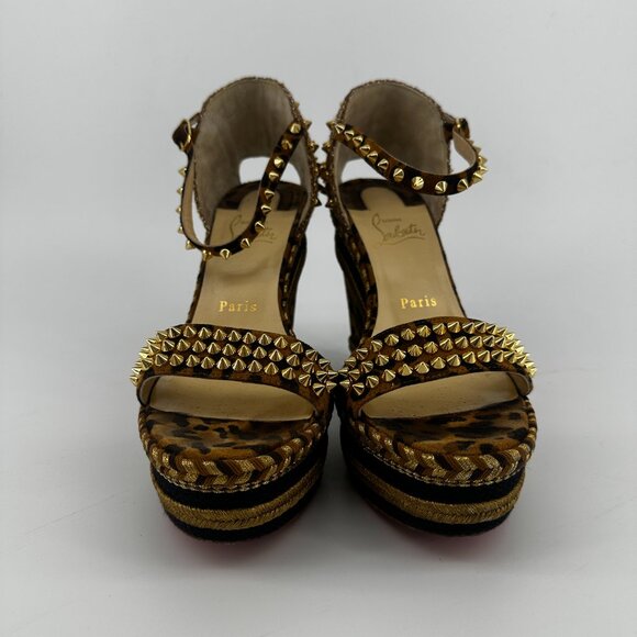 Louboutin MadMonica Leopard Wedges - Size 39 - Picture 3 of 7
